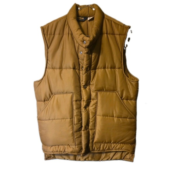 OshKosh B'gosh Other - Vintage OshKosh B'gosh Puffer Vest Mens Medium Tan Brown Made in USA Quilted